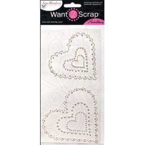  Want2Scrap Sticker Spellbinders Heart Scallop Pearl White 