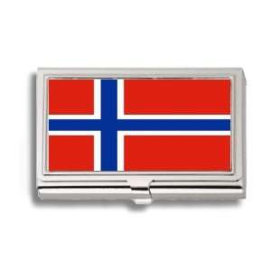  Norway Norwegian Flag Business Card Holder Metal Case 
