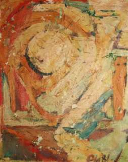 Expressionist abstract oil composition 1981 signed  