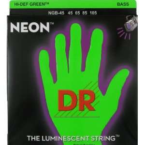 DR Strings HiDef Phosphorescent Green Electric Medium 4 String Bass 
