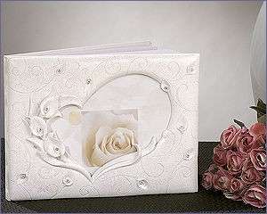 Calla Lily & Crystal Wedding Guest Book & Pen Set  