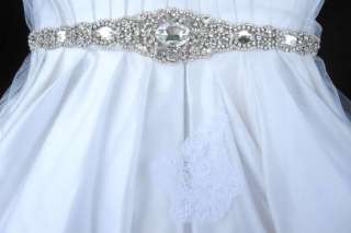 Bridal Dress Gown Beaded Jeweled Crystal Belt Sash  