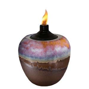  Lamplight TIKI 1111445 Small Sunset Raku Ceramic Tabletop Torch 