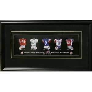  Montreal Alouettes 5X15 Print Framed   Heritage Jersey 