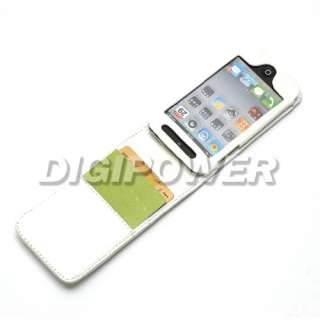 WHITE LEATHER WALLET CASE COVER FOR IPOD TOUCH 4 4G  