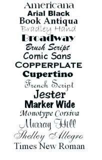 Standard Font Samples items in Pineshadow Arts 