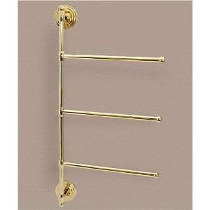  Three Arm Wall Mounted Towel Bar in Polished Brass