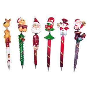 Inkology Christmas Hand Crafted Novelty Ball Point Pens, Medium Point 