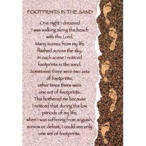  Encouragement Greeting Card   Footprints In The Sand by 