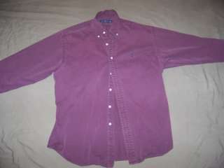 Ralph Lauren Size Large Burgundy Button Up Shirt 100% Cotton  