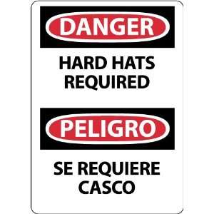  Danger, Hard Hats Required, Bilingual, 14X10, .040 Aluminum 