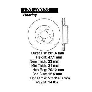  Centric Parts 128.40026L Drilled Brake Rotor Front 