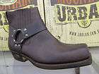 LOBLAN 206 Black Waxy Leather Mens Cowboy Boots Classic Hand Made 