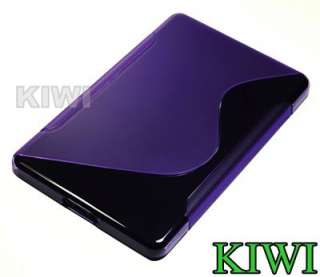 Screen LCD Protector + Purple TPU Wave Pattern Soft Case Cover For 