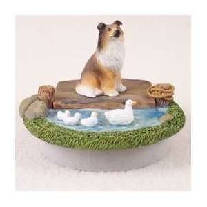  Sable Collie Candle Topper Tiny One A Day on the Lake 