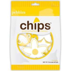 Pebbles Chips Chipboard Shapes   70PK/Sun Yellow