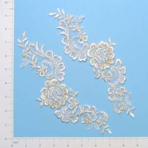  Trailing Flower Lace Applique Pack of 2 