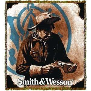  SMITH & WESSON American Cowboy w/ Gun Tapestry AFGHAN 