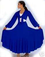 Blue Flamenco Latin Ballroom Dance Skirt 74 C M 8 10  