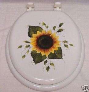 HP SUNFLOWER TOILET SEAT/MATCHING WASTE BASKET/SPECIAL  