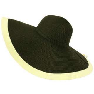 UPF Sun Beach Hat Floppy 7 Packable Adjustable Black  