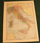 vintage map color 1929 italy or switzerland 