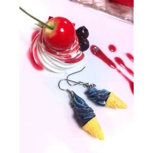 Ice cream earrings Black mint/adorable fake dessert and food items 