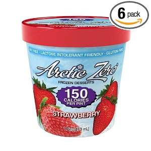 Arctic Zero Strawberry 150 Calories Per Pint Frozen Dessert (Pack of 6 