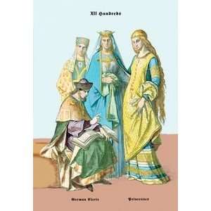  German Cleric and Princesses, 13th Century   12x18 Gallery 