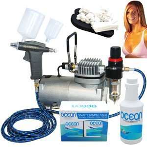 Sunless Tanning System with a Trigger Style Gravity Feed Airbrush Gun 