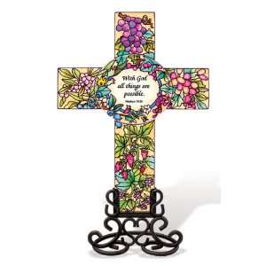  Amia 9 1/2 Inch by 5 3/4 Inch Handpainted Glass with God 