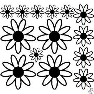 Daisy Flowers Wall Art Stickers Decals Graphic Mural  