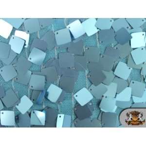 Square Dangle Tulle Sequin Fabric Aqua / 55 Wide / Sold By the Yard 