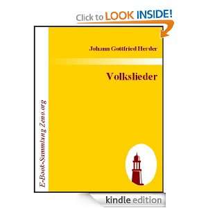 Volkslieder (German Edition) Johann Gottfried Herder  