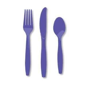  Purple or Hot Pink Premium Plastic Cutlery Sets 