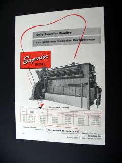 Superior Diesel Engines Engine 1947 print Ad  