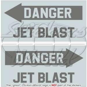 DANGER JET BLAST LowVis Aircraft USAF 3 (75mm) Vinyl Stickers, Decals 