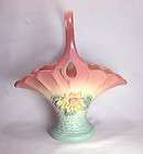 Hull Art Pottery L 14 10.5 Water Lily Basket c.1948