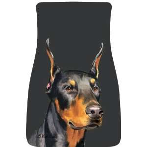  Doberman Car Mats (a pair) by Barbara Van Vliet 