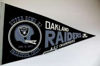 Super Bowl XI AFC Champs Oakland Raiders Pennant NM Product Image
