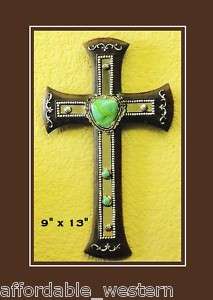 Western Home Decor  WALL CROSS  Mirror/TURQUOISE Stones  