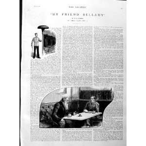   1886 Illustration Story Friend Bellamy Men House Art