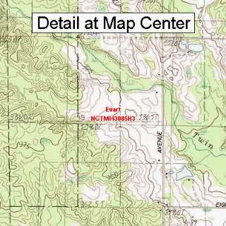  USGS Topographic Quadrangle Map   Evart, Michigan (Folded 