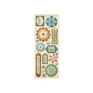  Ancestry Flowers & Shapes Adhesive Chipboard Office 