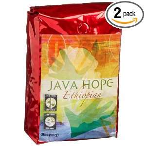 Java Hope Organic Fair Trade Coffee, Ethiopian, Whole Been, 32 Ounce 