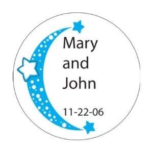 Blue Moon And Stars Personalized Hang Tag (Set of 20)   Wedding Party 