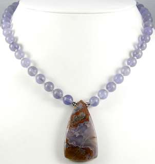 MUST SEE AGUA NUEVA AGATE PENDANT CHALCEDONY Necklace  