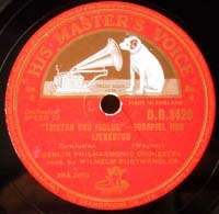FURTWANGLER COND. HMV D.B. 3419/20 Wagner Tristan Und Isolde 78 RPM 