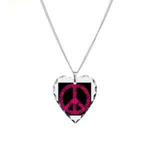   Necklace Heart Charm Flowered Peace Symbol PBB Artsmith Inc Jewelry
