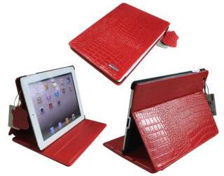   Crocodile smart Leather Case Cover w/Stand for Apple iPad 2 2nd  